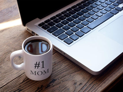 #1 Mom Ceramic Coffee Mug, World's Best Mother Gift for Mom, Mothers Day Birthday Christmas Gift from Daughter Son Kids