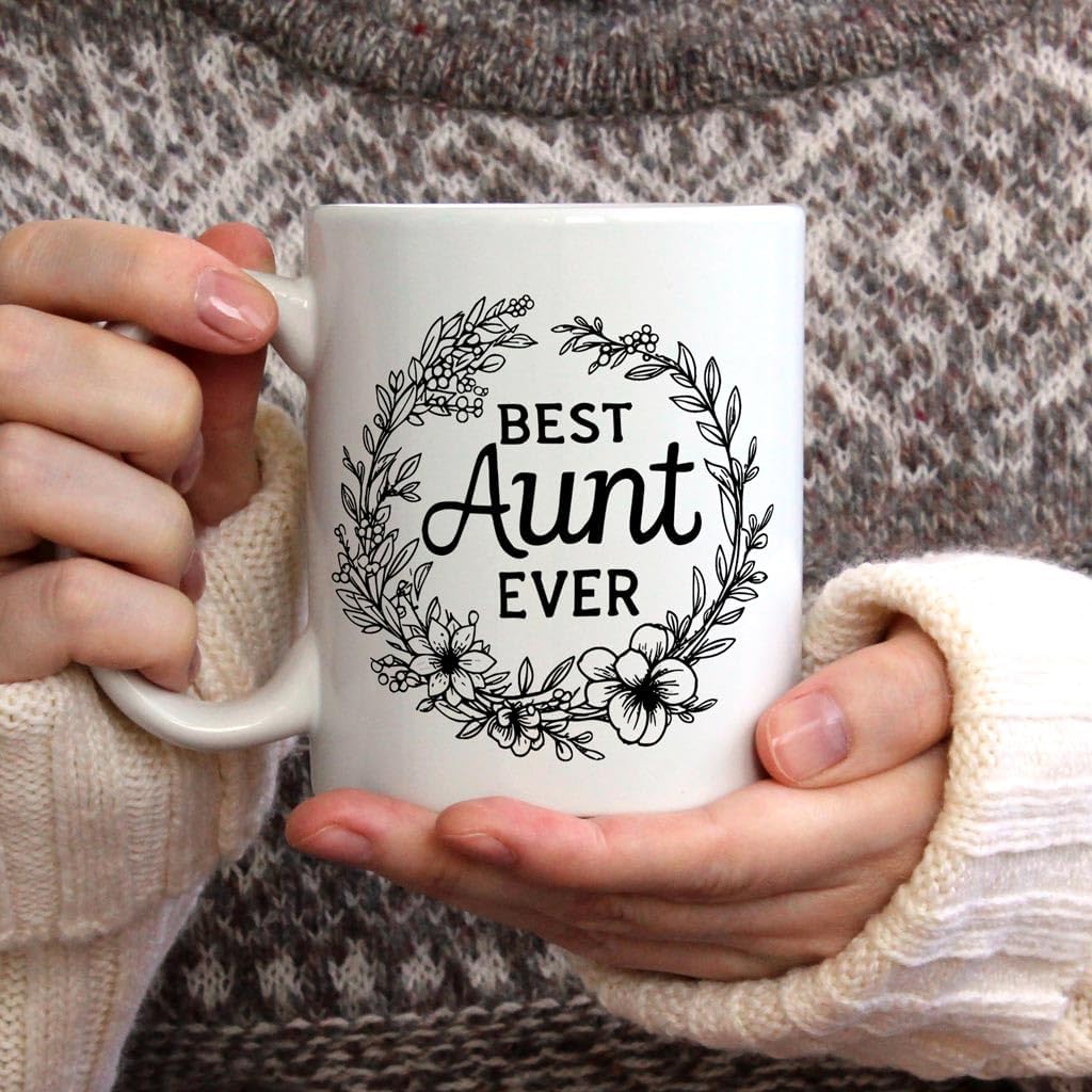 Best Aunt Ever Coffee Mug Funny Gift for Aunt from Niece Nephew Birthday Christmas Gift Idea