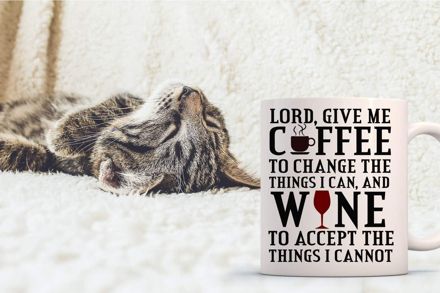 Lord Give Me Coffee To Change The Things I Can Funny Coffee Mug, Inspirational Humor Gift for Friend Coworker Boss Sister