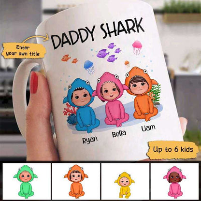 Daddy Shark Doll Kids Father's Day Gift Personalized Mug