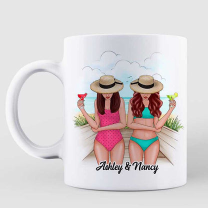 Besties Love You To The Beach Best Friend Summer Gift Personalized Mug