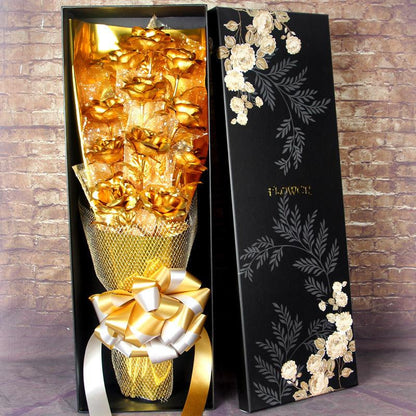 24K Golden Foil Rose Bundle