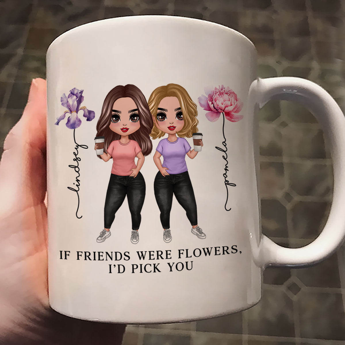 If Friends Were Flowers Birth Month Flowers Gift For Best Friends Besties Personalized Mug