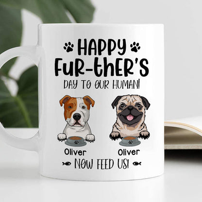 Happy Further's Day Peeking Dogs Personalized Mug