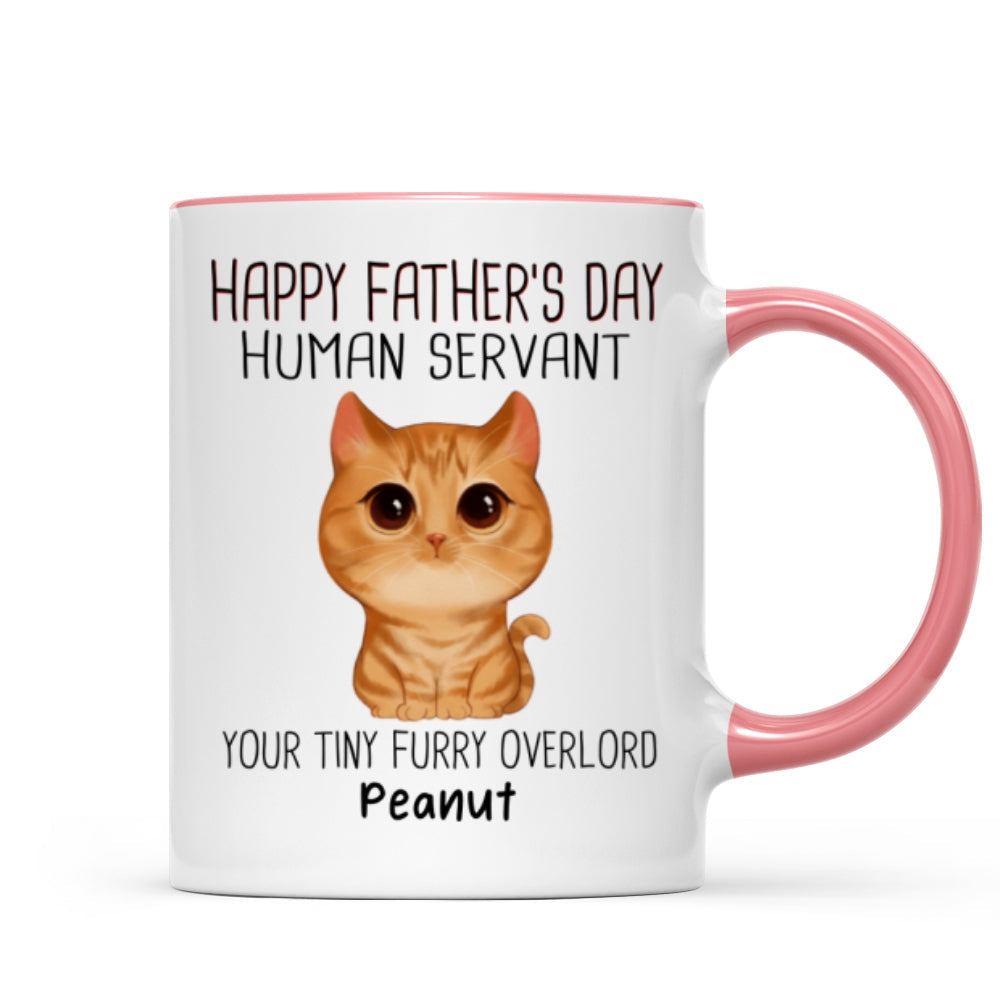 Watercolor Cute Cats Happy Father's Day Cat Human Servant Personalized Mug