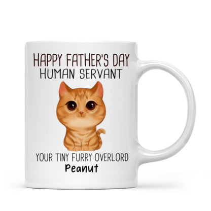 Watercolor Cute Cats Happy Father's Day Cat Human Servant Personalized Mug