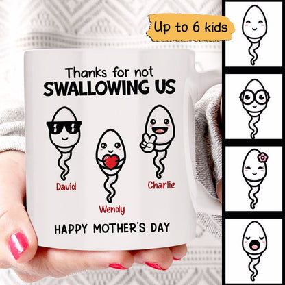 Funny Thank For Not Swallowing Mother's Day Gift Personalized Mug