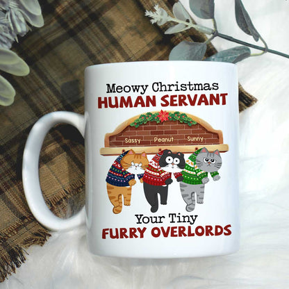 Meowy Christmas Human From Naughty Cats Personalized Mug, Christmas Gift