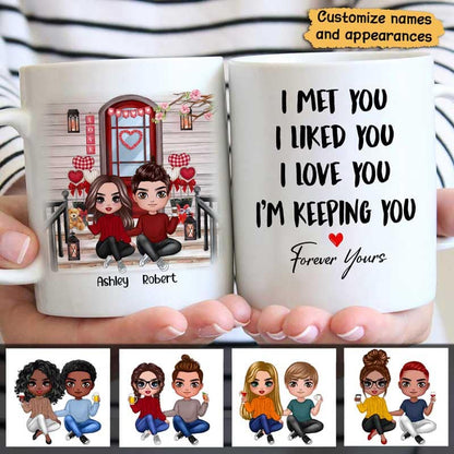 Couple Sitting Front Porch Personalized Mug