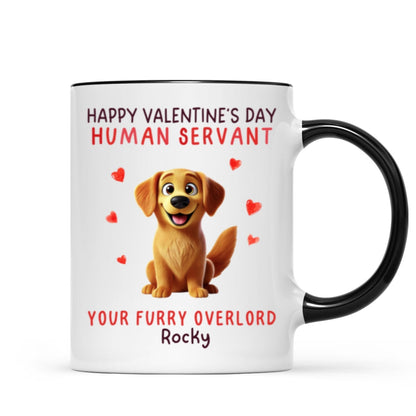 Funny Cartoon Dogs Happy Dog Human Servant Personalized Mug, Funny Gift For Dog Lovers