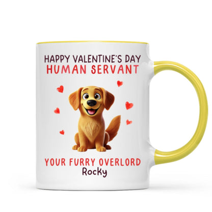 Funny Cartoon Dogs Happy Dog Human Servant Personalized Mug, Funny Gift For Dog Lovers
