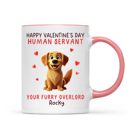 Funny Cartoon Dogs Happy Dog Human Servant Personalized Mug, Funny Gift For Dog Lovers