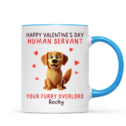 Funny Cartoon Dogs Happy Dog Human Servant Personalized Mug, Funny Gift For Dog Lovers