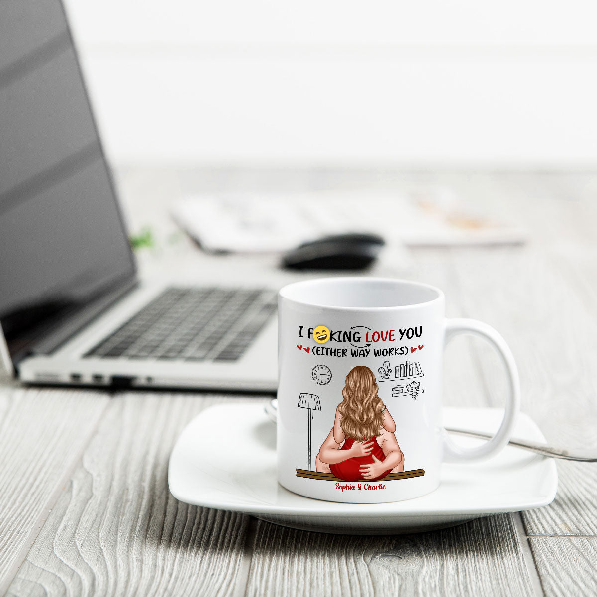 I Love You Either Way Inappropriate Couple Kissing - Personalized Mug - Funny Gift For Partner Gift For Her Gift For Him