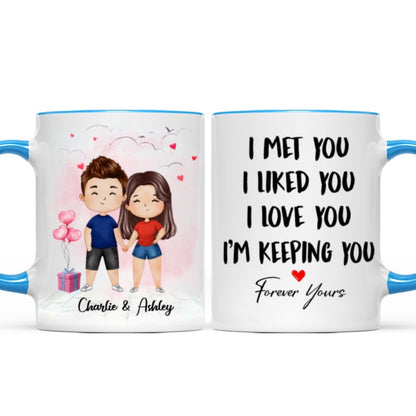 Watercolor Couple Kissing Valentine's Day Gift For Him For Her Personalized Mug