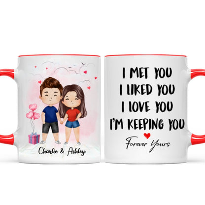 Watercolor Couple Kissing Valentine's Day Gift For Him For Her Personalized Mug