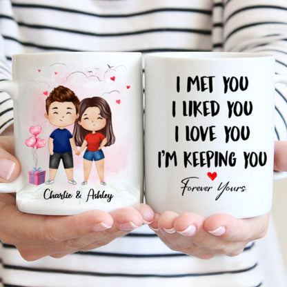 Watercolor Couple Kissing Valentine's Day Gift For Him For Her Personalized Mug