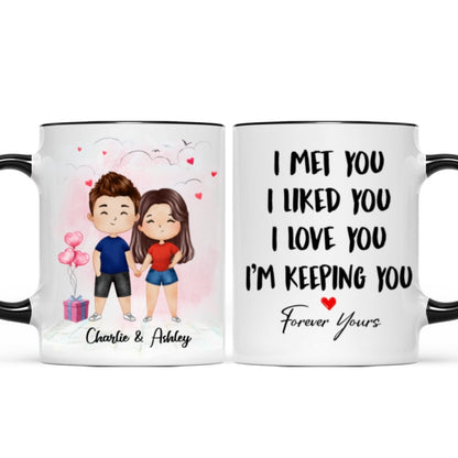 Watercolor Couple Kissing Valentine's Day Gift For Him For Her Personalized Mug