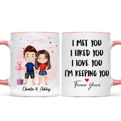 Watercolor Couple Kissing Valentine's Day Gift For Him For Her Personalized Mug