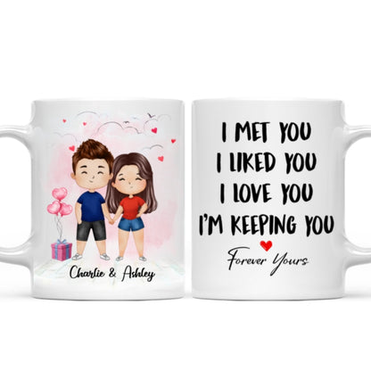 Watercolor Couple Kissing Valentine's Day Gift For Him For Her Personalized Mug