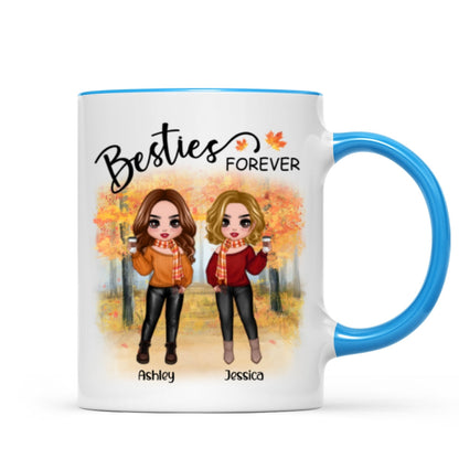 Doll Best Friends Besties Standing Fall Season Personalized Mug (11oz)
