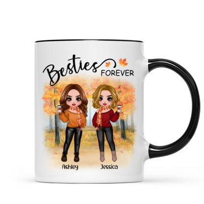 Doll Best Friends Besties Standing Fall Season Personalized Mug (11oz)