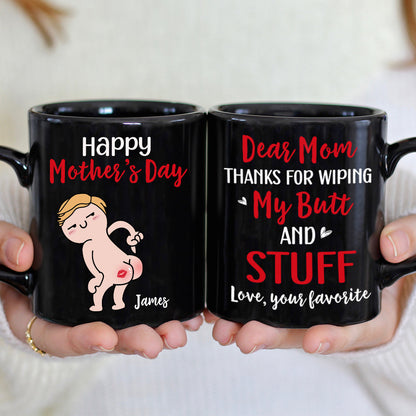 Happy Mother's Day, Gift For Mom, Personalized Mug, Butt Mug, Mother's Day Gift