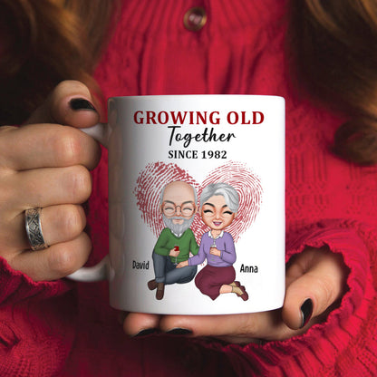 Growing Old Together Personalized Old Couple Mug, Gift For Couple