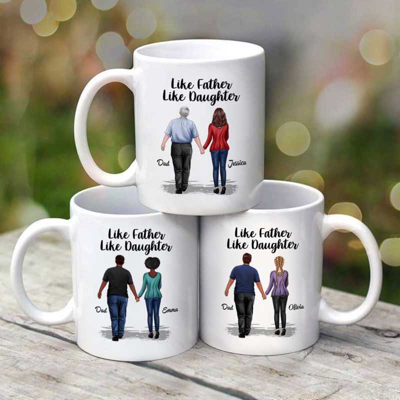 Walking Like Father Like Daughter Father's Day Gift Personalized Mug