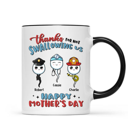 Thanks For Not Swallowing Us Happy Mother's Day Personalized Mug
