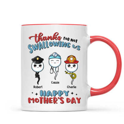 Thanks For Not Swallowing Us Happy Mother's Day Personalized Mug