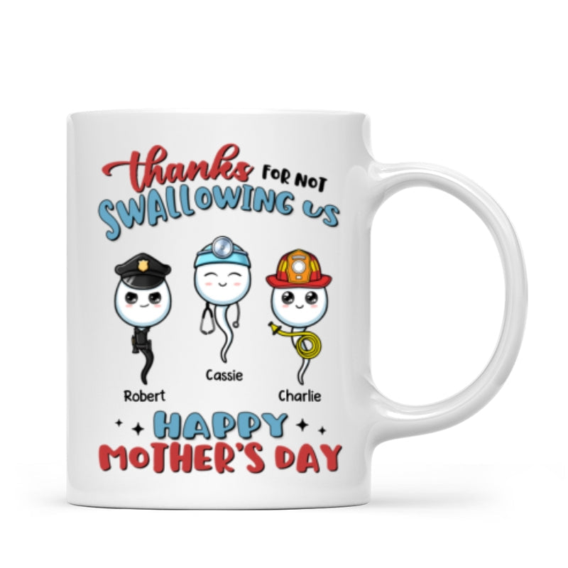 Thanks For Not Swallowing Us Happy Mother's Day Personalized Mug