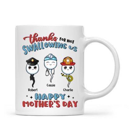 Thanks For Not Swallowing Us Happy Mother's Day Personalized Mug