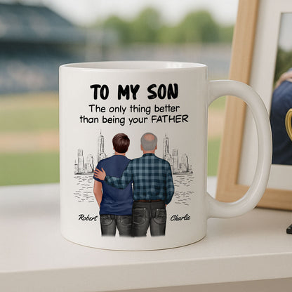 From Mom Dad To Son Watching You Be A Dad Personalized Mug, Gift For Son