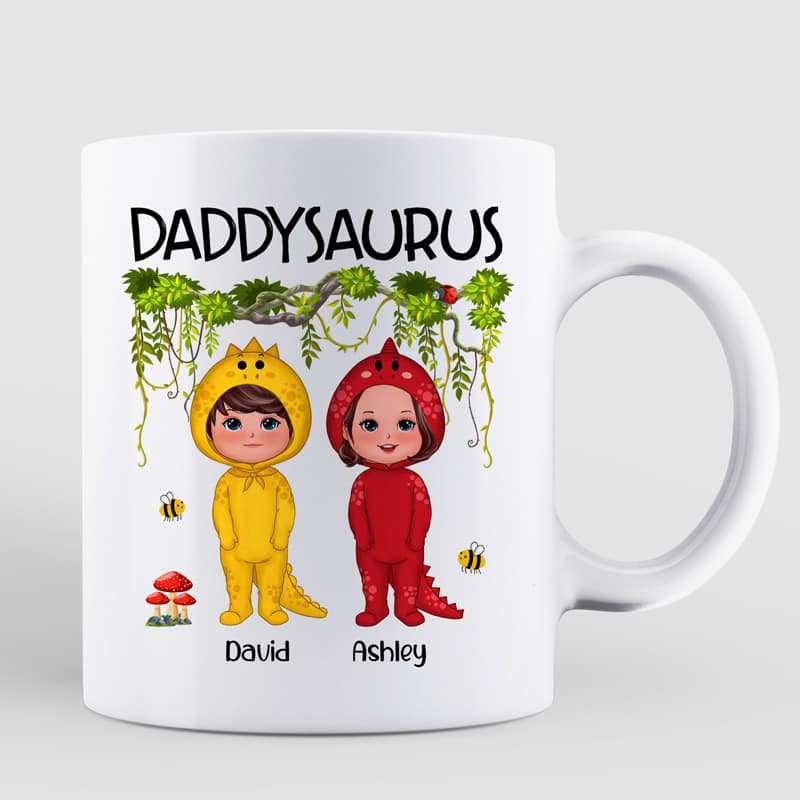Daddysaurus Doll Kids Father's Day Gift Personalized Mug