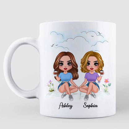 Doll Girls Besties Sisters Sitting Standing Personalized Mug