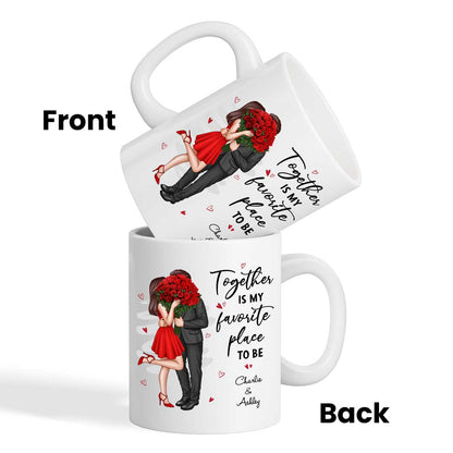 Together Is My Favorite Place To Be Couple Valentine's Gift For Him For Her Personalized Mug