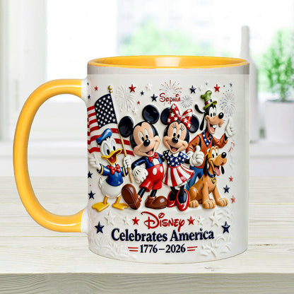 MkMo Magic Mouse Celebrate USA's 250th Anniversary - Personalized Accent Mug HH01