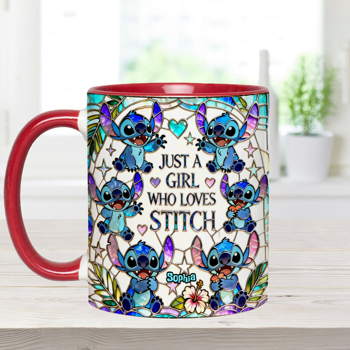 Just A Girl Who Loves Sti - Personalized Accent Mug - Gift For Her, Movie Fans HH01