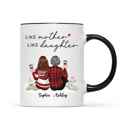 Embracing Mother Daughter Back View Personalized Mug