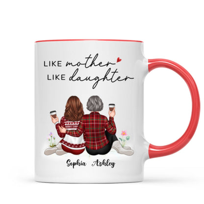 Embracing Mother Daughter Back View Personalized Mug