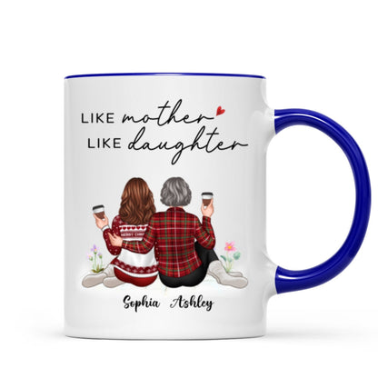 Embracing Mother Daughter Back View Personalized Mug