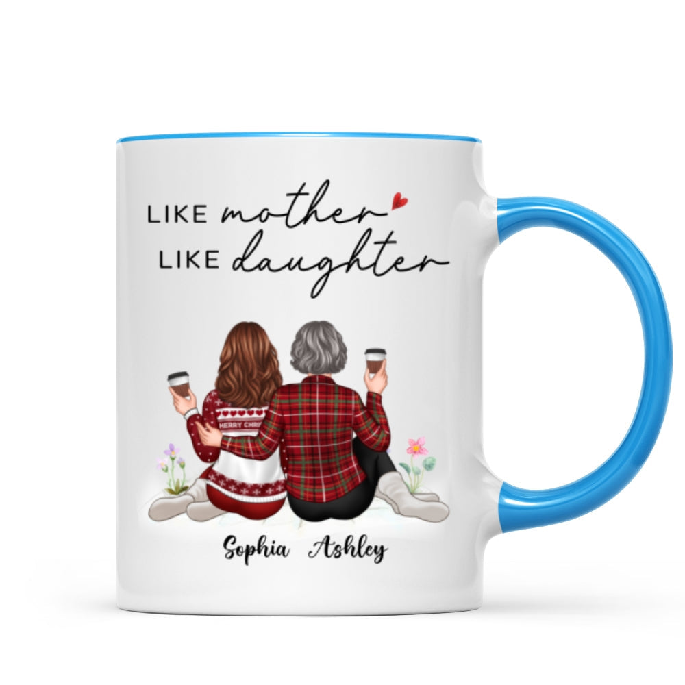 Embracing Mother Daughter Back View Personalized Mug