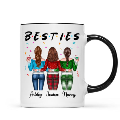 Besties Sisters Friends Back View Christmas Personalized Mug