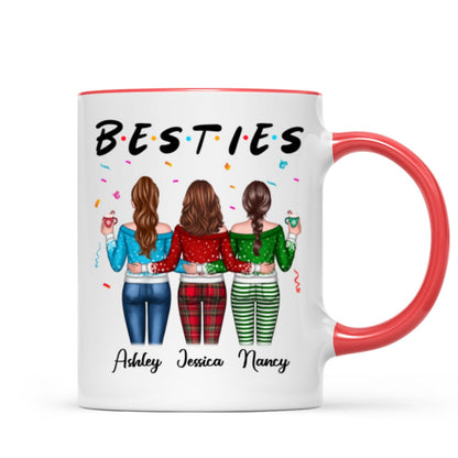 Besties Sisters Friends Back View Christmas Personalized Mug