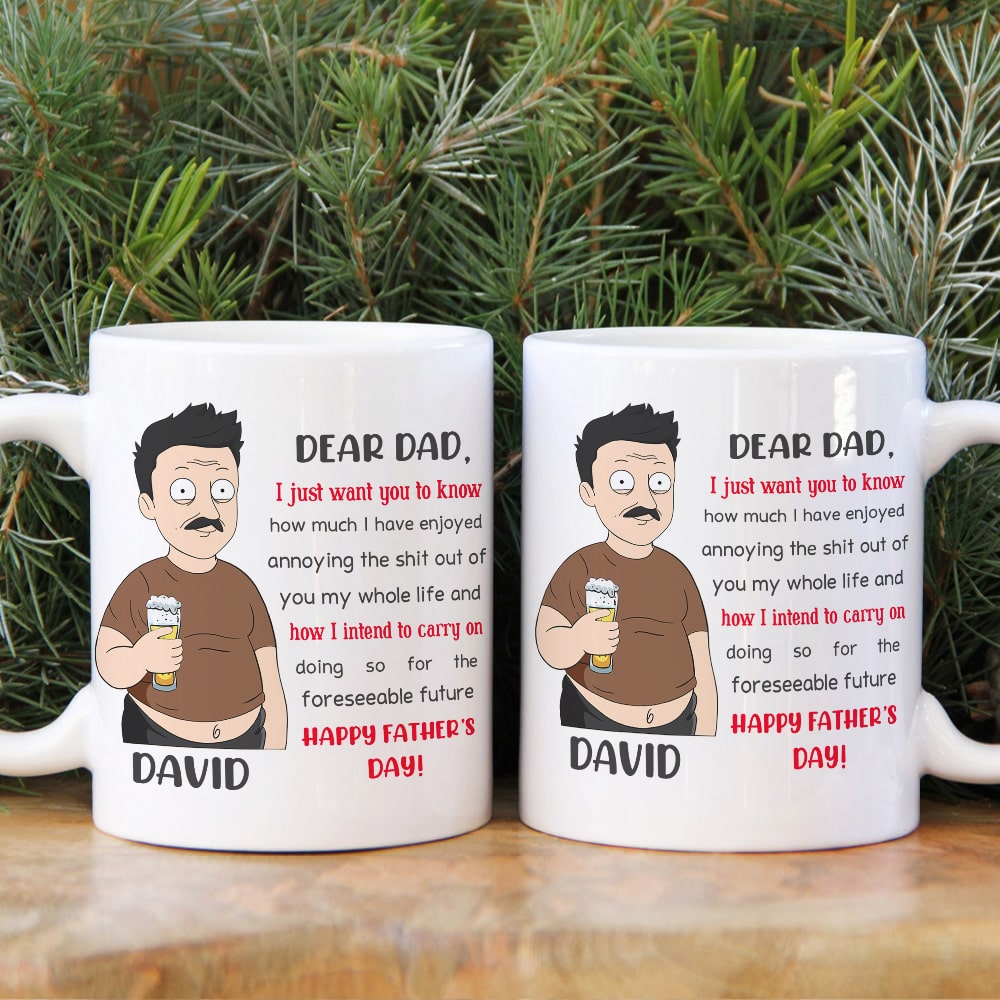 Dear Dad Happy Father's Day Personalized Mug Gift For Dad