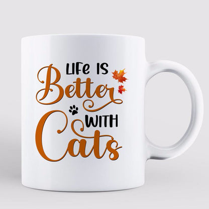 Fall Season Better Life Cat Mom Personalized Mug