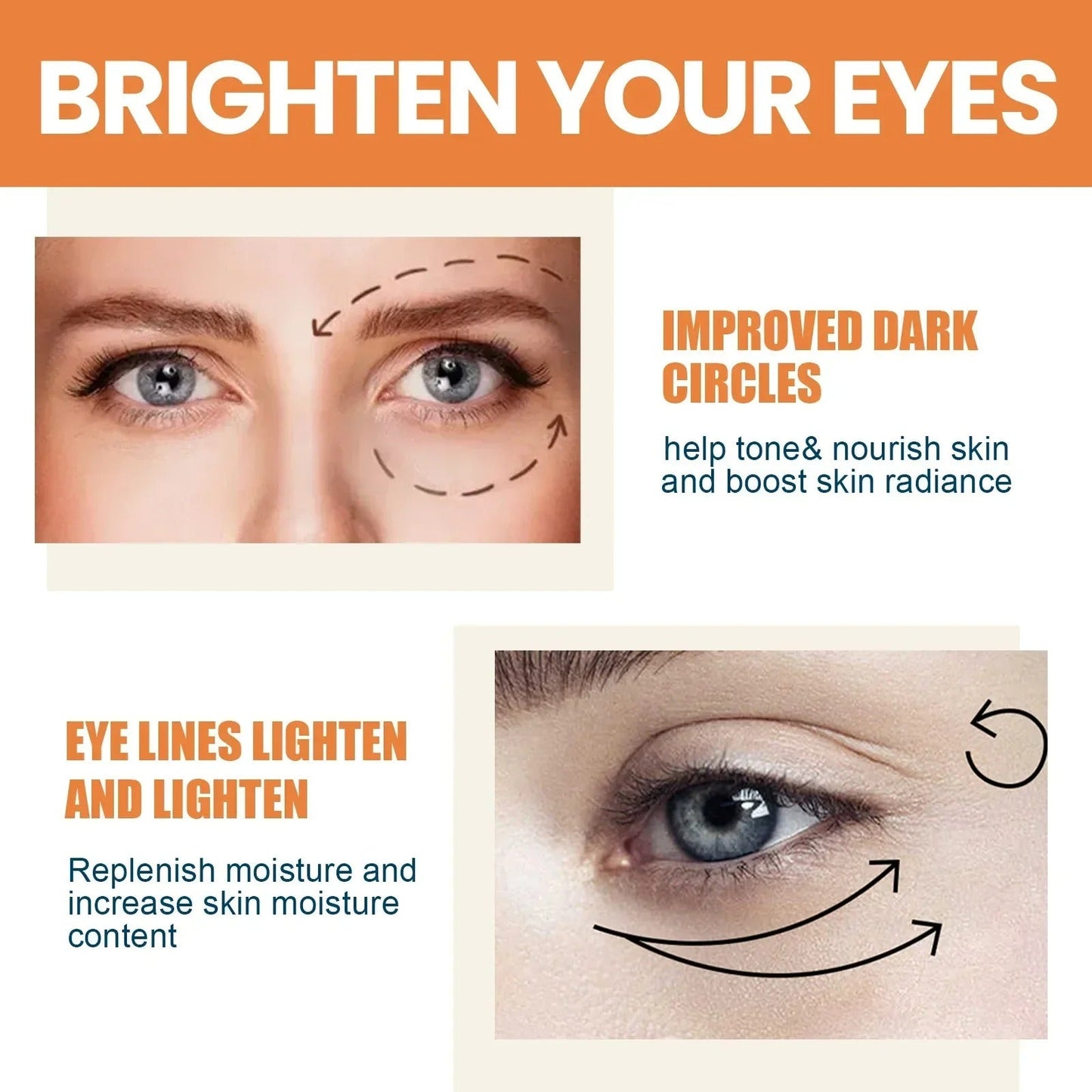 Eelhoe Vitamin C Eye Cream Stick Moisturizing & Brightening For Dark Circles, Puffiness, & Fine Lines