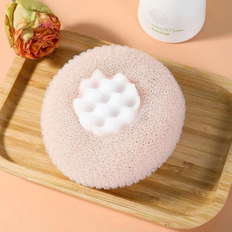 Soft Loofah Sponge With Suction Cup Exfoliating Bath Sponge For Shower