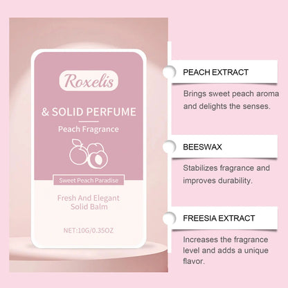 Long-Lasting Solid Perfume - Refreshing Peach Scent For On-The-Go Freshness